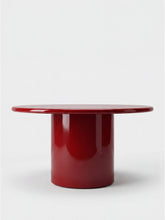 House of Capricorn Amendoeira Red Lacquered Wood Round Dining Table