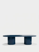 House of Capricorn Amendoeira Petrol Blue Lacquered Wood Large Dining Table