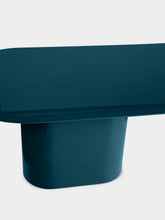 House of Capricorn Amendoeira Petrol Blue Lacquered Wood Large Dining Table