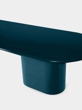House of Capricorn Amendoeira Petrol Blue Lacquered Wood Large Dining Table