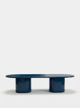 House of Capricorn Amendoeira Petrol Blue Lacquered Wood Large Dining Table