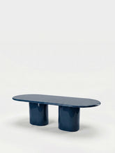 House of Capricorn Amendoeira Petrol Blue Lacquered Wood Dining Table