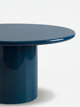 House of Capricorn Amendoeira Petrol Blue Lacquered Wood Round Dining Table