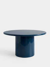 House of Capricorn Amendoeira Petrol Blue Lacquered Wood Round Dining Table
