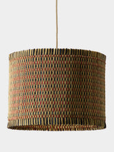 House of Capricorn Handmade Coruche Natural, Red and Blue Reed Ceiling Lamp