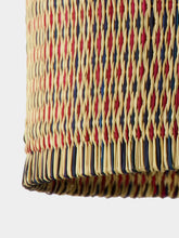 House of Capricorn Handmade Coruche Natural, Red and Blue Reed Ceiling Lamp
