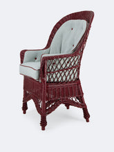 House of Capricorn Furnas Light Blue and Bordeaux Linen Seating Cushion