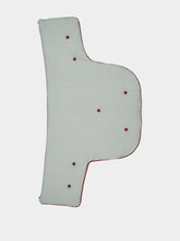 House of Capricorn Furnas Light Blue and Bordeaux Linen Seating Cushion