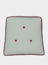 House of Capricorn Furnas Light Blue and Bordeaux Linen Seating Cushion