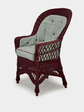 House of Capricorn Furnas Light Blue and Bordeaux Linen Seating Cushion