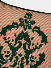 House of Capricorn Dinis Brick Striped Cotton and Chenille Embroidered Cushion