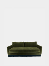 House of Capricorn Afonso Green and Blue Velvet Sofa