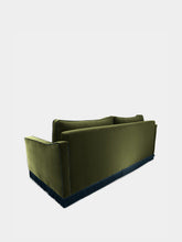 House of Capricorn Afonso Green and Blue Velvet Sofa