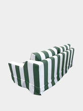 House of Capricorn Manuel Green Striped Linen Three-Seater Sofa
