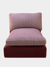 House of Capricorn Dinis Bordeaux Linen and Wood Sofa