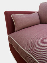 House of Capricorn Dinis Bordeaux Linen and Wood Sofa