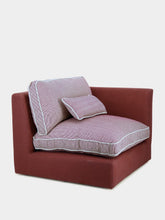 House of Capricorn Dinis Bordeaux Linen and Wood Sofa