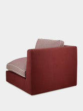 House of Capricorn Dinis Bordeaux Linen and Wood Sofa