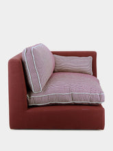 House of Capricorn Dinis Bordeaux Linen and Wood Sofa