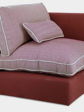 House of Capricorn Dinis Bordeaux Linen and Wood Sofa