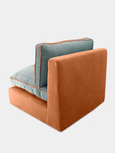 House of Capricorn Dinis Brick Linen and Wood Sofa