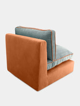 House of Capricorn Dinis Brick Linen and Wood Sofa