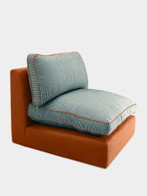 House of Capricorn Dinis Brick Linen and Wood Sofa