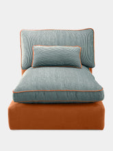 House of Capricorn Dinis Brick Linen and Wood Sofa