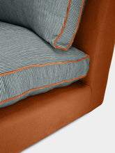 House of Capricorn Dinis Brick Linen and Wood Sofa