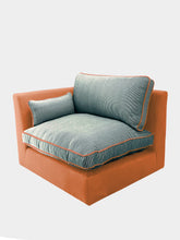 House of Capricorn Dinis Brick Linen and Wood Corner Sofa