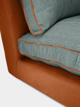 House of Capricorn Dinis Brick Linen and Wood Corner Sofa