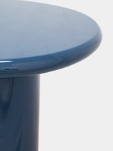 House of Capricorn Amendoeira Petrol Blue Lacquered Wood Side Table