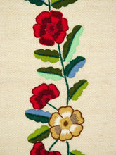 House of Capricorn Hand-Embroidered Mécia Natural Wool Flower and Leaf Embroidered Blanket