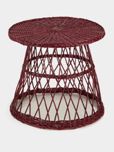 House of Capricorn Handmade Furnas Bordeaux Wicker Side Table