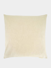 House of Capricorn Handmade Florea Natural Linen and Dark Green Embroidered Cushion