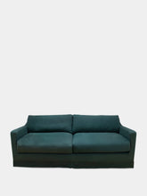 House of Capricorn Carlos Green Linen Four-Seater Sofa