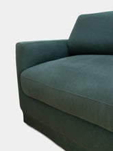 House of Capricorn Carlos Green Linen and Wood Sofa
