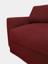 House of Capricorn Carlos Bordeaux Linen and Wood Sofa