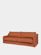 House of Capricorn Manuel Brick Linen and Wood Sofa