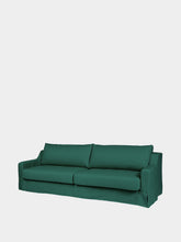 House of Capricorn Manuel Green Linen Three-Seater Sofa