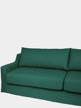 House of Capricorn Manuel Green Linen Three-Seater Sofa