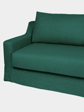 House of Capricorn Manuel Green Linen Three-Seater Sofa