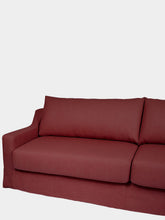 House of Capricorn Manuel Bordeaux Linen Three-Seater Sofa
