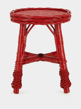 House of Capricorn Handmade Furnas Red Wicker Stool