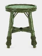 House of Capricorn Handmade Furnas Green Wicker Stool