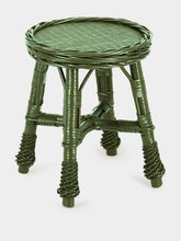 House of Capricorn Handmade Furnas Green Wicker Stool