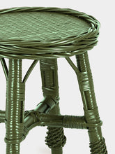 House of Capricorn Handmade Furnas Green Wicker Stool