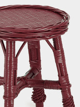 House of Capricorn Handmade Furnas Bordeaux Wicker Stool