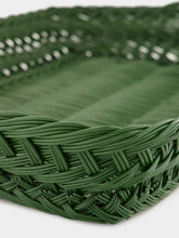 House of Capricorn Handmade Vitória Green Wicker Large Tray