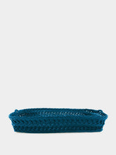 House of Capricorn Handmade Vitória Blue Wicker Large Tray